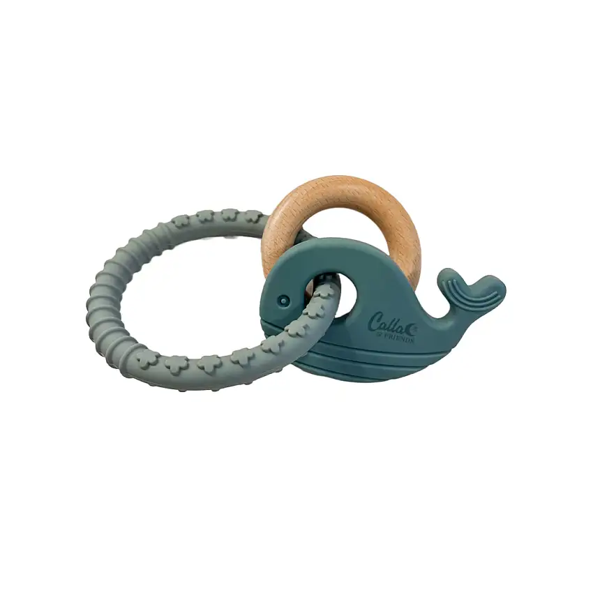 Whale Silicone & Beechwood Teether