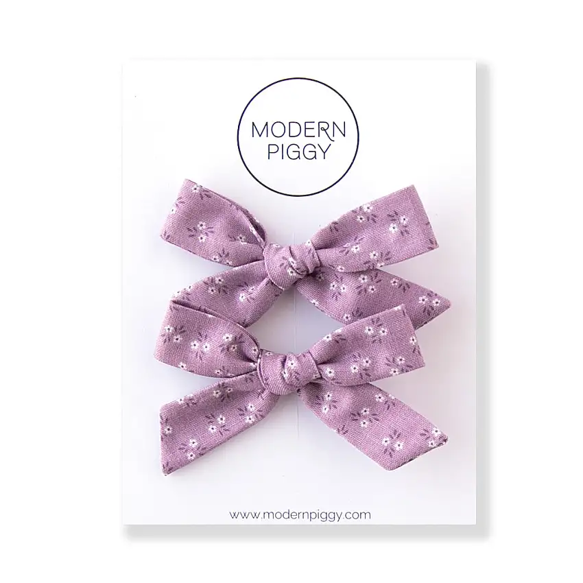 Violet | Pigtail Set - Hand-tied Bow