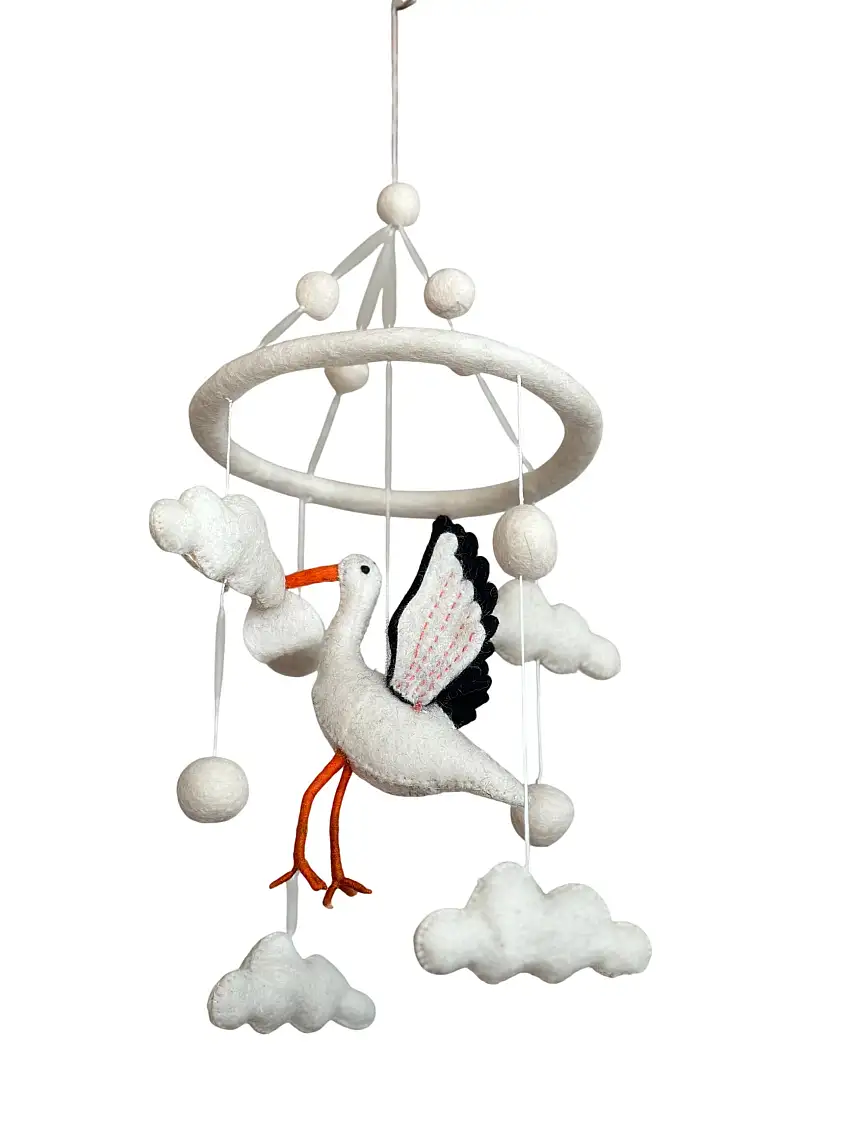Felt Baby Mobile - Stork