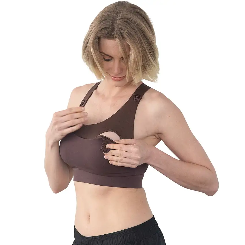 Venice High Impact Full Coverage Nursing Sports Bra (dark Chocolate)