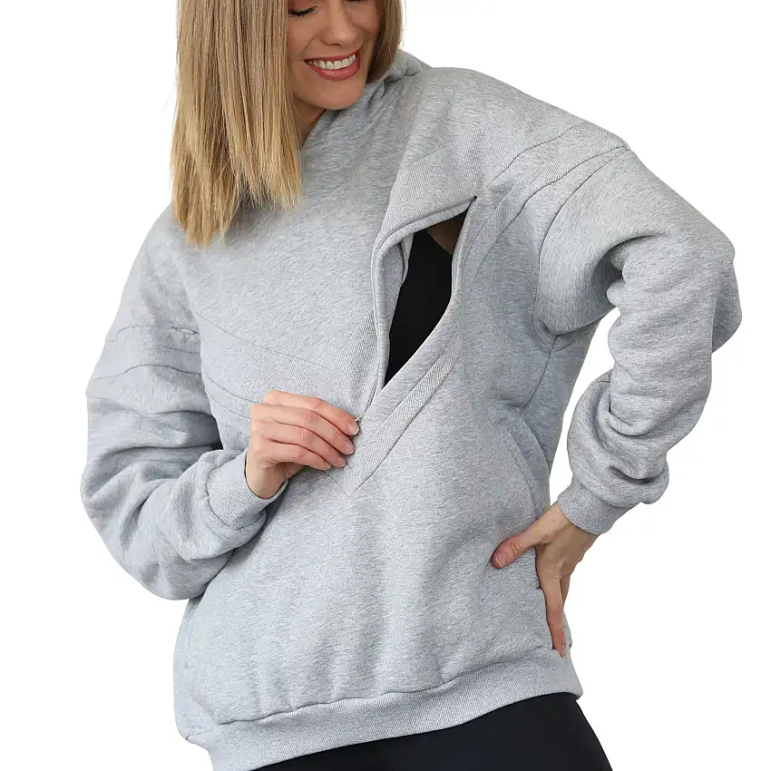 Isabella Ultra Soft Oversized Nursing & Pregnancy Hoodie (heather Grey)