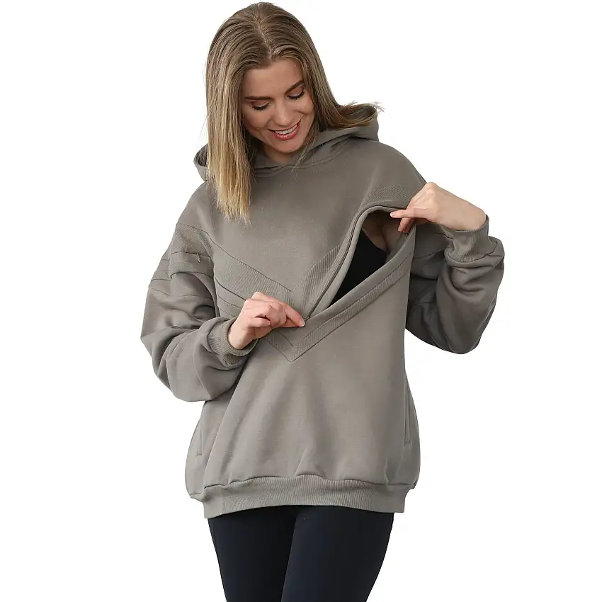 Isabella Ultra Soft Oversized Nursing & Pregnancy Hoodie (wood Ash)