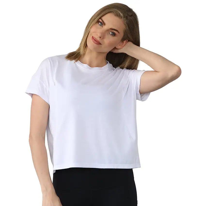 Abigail Short Sleeve Nursing T-shirt (blanc)