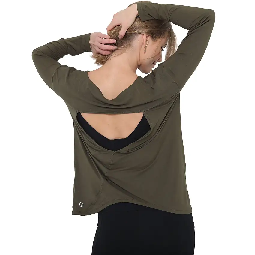 Hazel Open Back Long Sleeve Nursing Top (cactus)