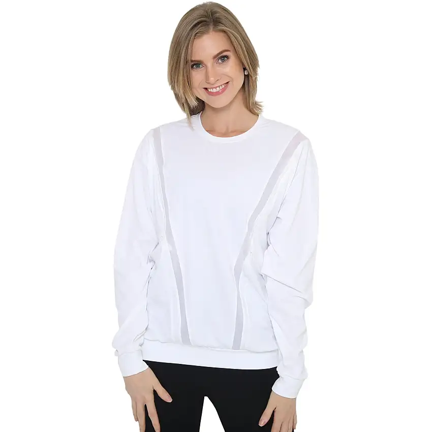 Ivy Mesh Long Sleeve Nursing Top (blanc)