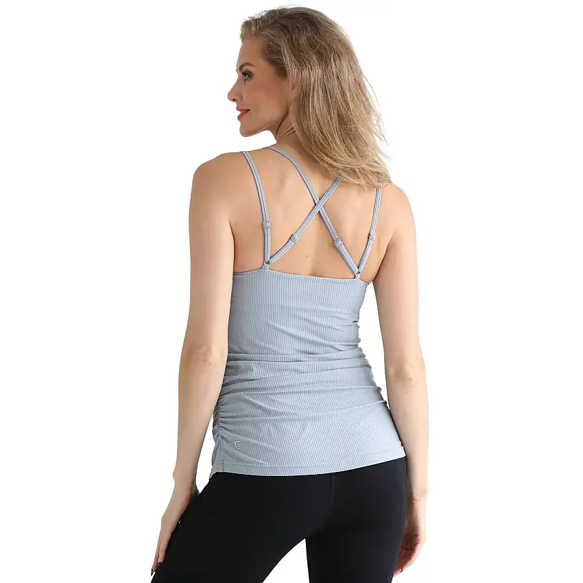 Sienna - Light Support Nursing Cami Bra (ribbed Sky Mist)