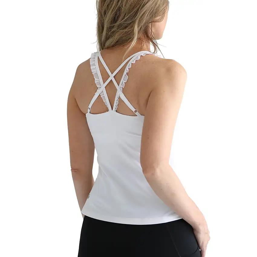 Delphine - Ruffle Nursing Sports Tank Bra (blanc)