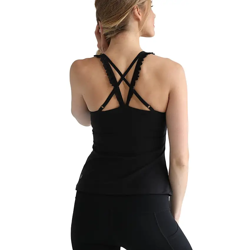 Delphine - Ruffle Nursing Sports Tank Bra (noir)