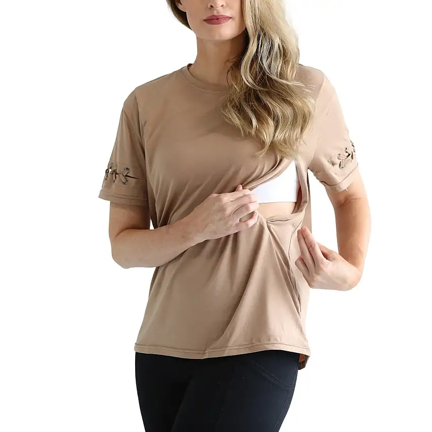 Casual Nursing T-shirt (taupe)
