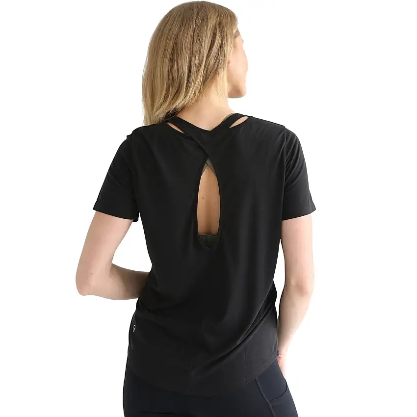 Harper Cross Back Short Sleeve Nursing Tee (noir)