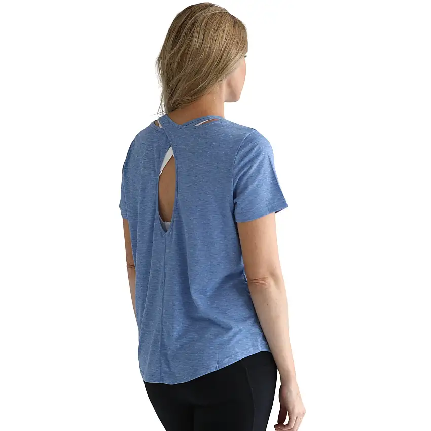 Harper Cross Back Short Sleeve Nursing Tee (pacific Blue)