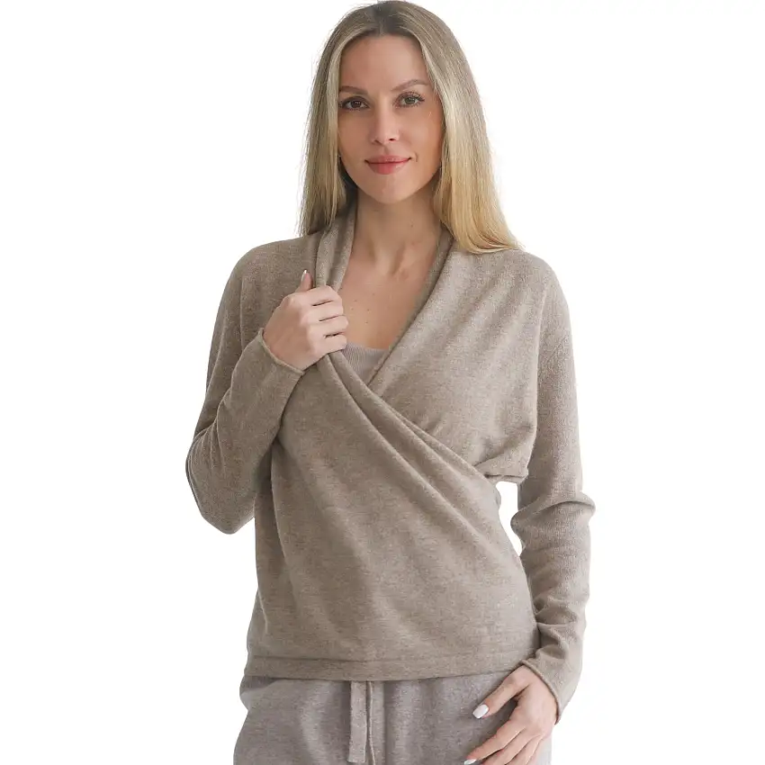 Cashmere Wrap Sweater (camel)