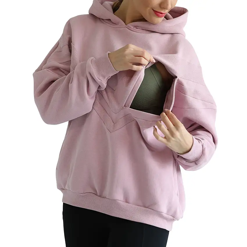 Isabella Ultra Soft Oversized Nursing & Pregnancy Hoodie (lavender Smoke)