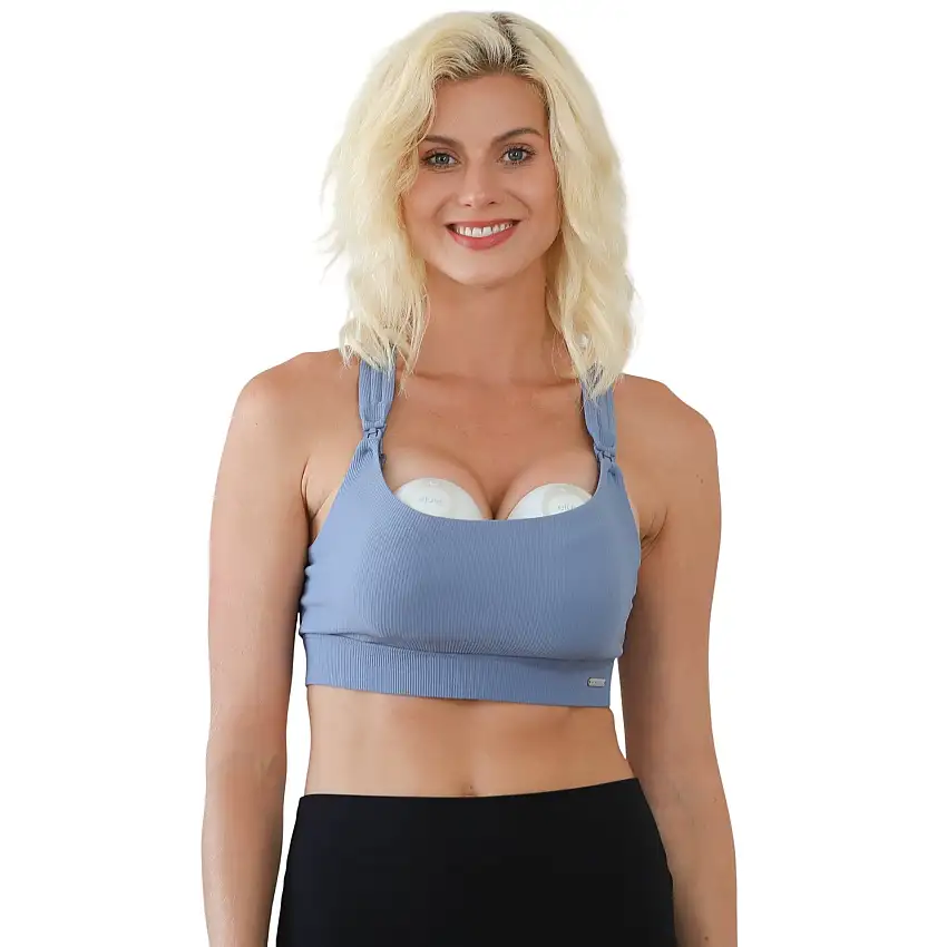 Chloé 4 Running Nursing & Pumping Sports Bra (ribbed Lint Stone)