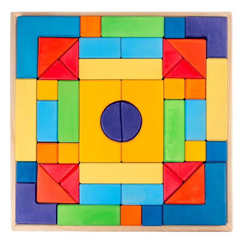 46 Pcs Stained Large Basic Ii Building Block Set With Storage Tray