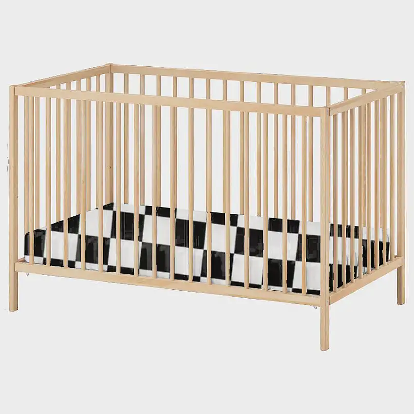 Race Black & White Checkered Crib Sheet