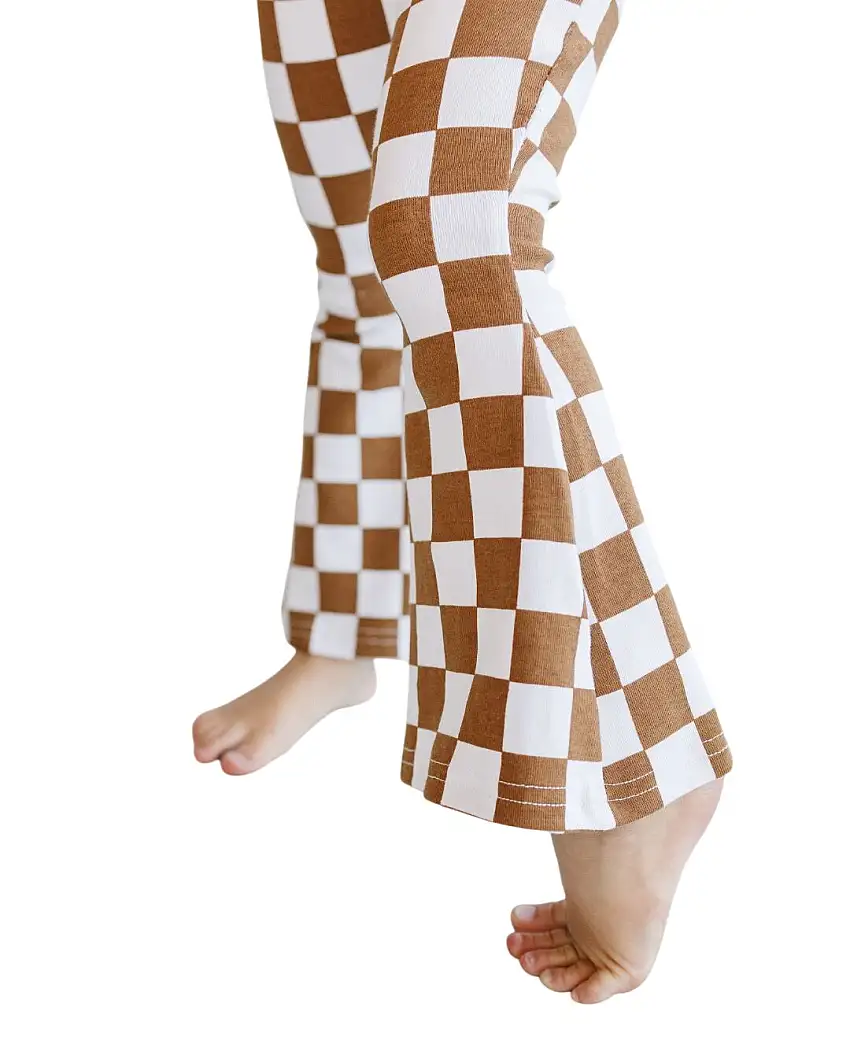 Checkered Flare Pants | Copper