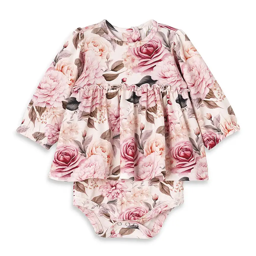 Garden Bouquet Baby Girl Bamboo Skirted Bodysuit
