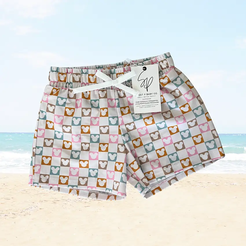 Checkered Magic Boys Swim Shorts
