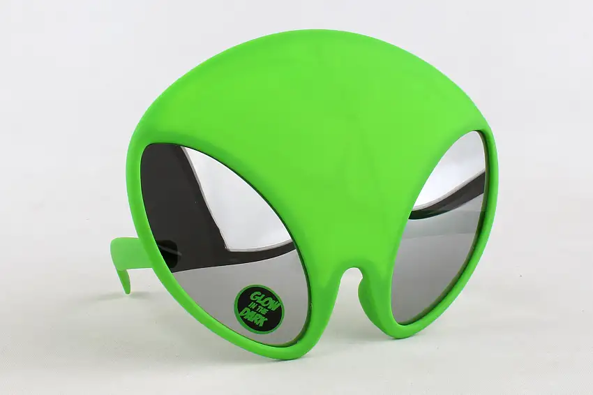 Sunstaches SG3288 Sunstaches Green Alien Mirror Lens Glow In The Dark
