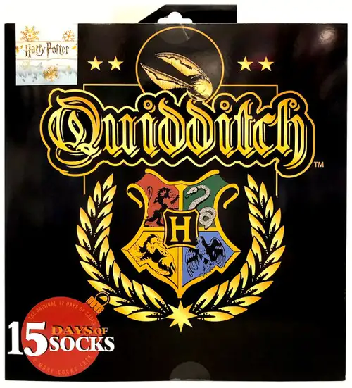 15 Days of Socks Harry Potter Mens Quidditch 15-Pack [Mens Shoe Size: 6 - 12]