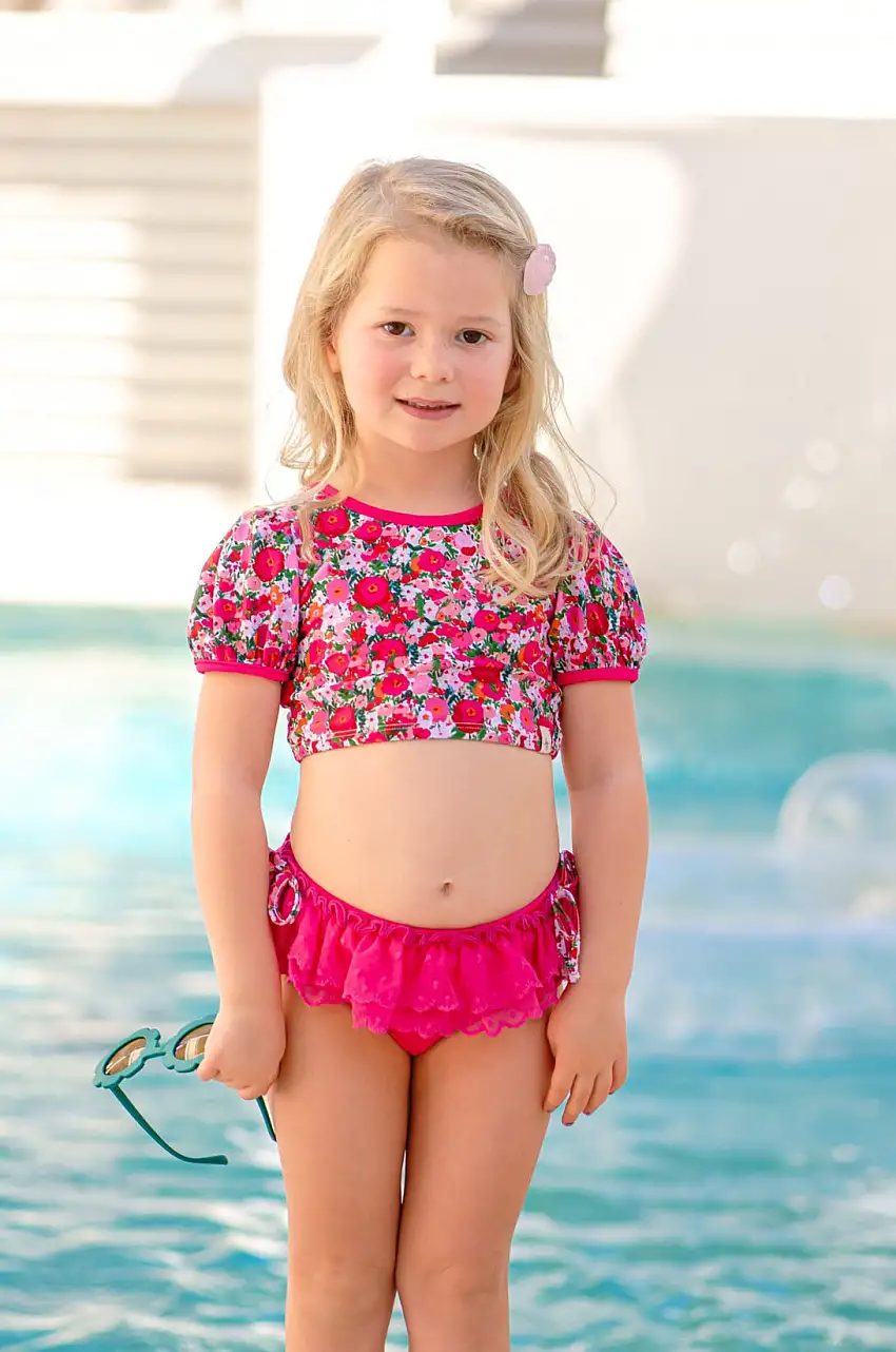 Island Petals Puff Sleeve Bikini