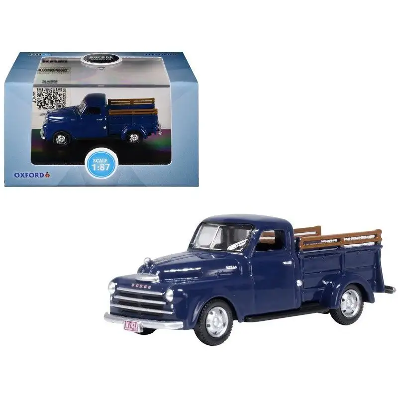 1948 Dodge B-1B Pickup Truck Waterway Blue 1/87 (HO) Scale Diecast Model Car by Oxford Diecast
