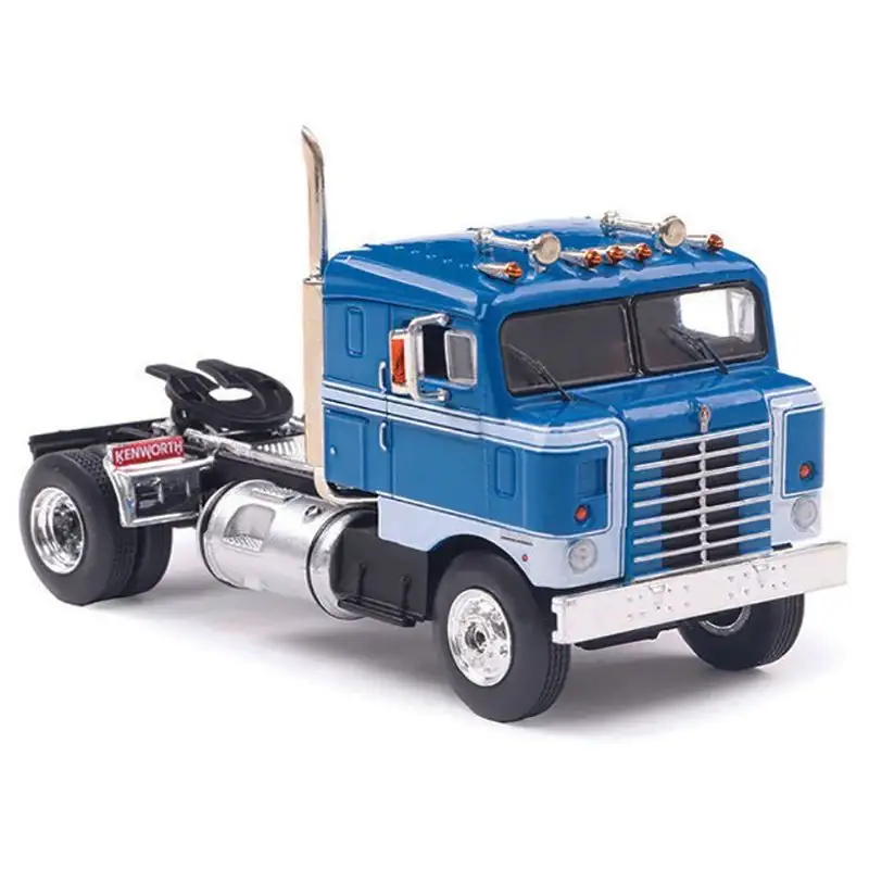 1950 Kenworth Bullnose Truck Tractor Blue with White Stripes 1/64 Diecast Model by IXO Models