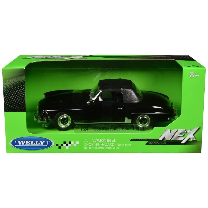 1955 Mercedes-Benz 190 SL (Closed Roof) Black "NEX Models" Series 1/24 Diecast Model Car by Welly