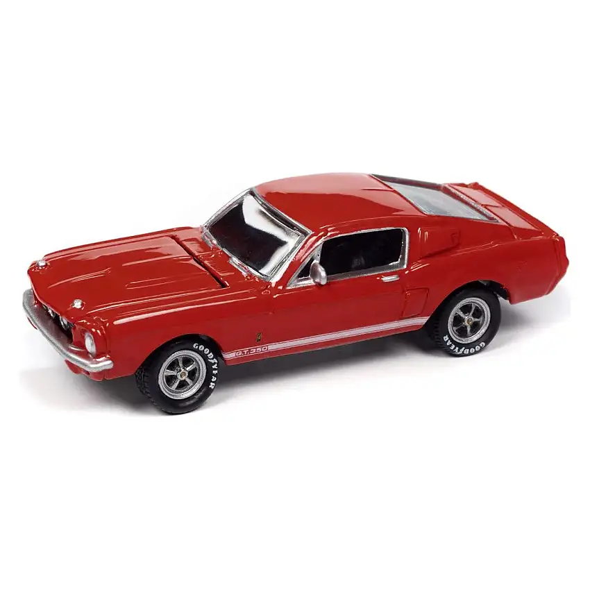 1967 Shelby GT-350 Red with White Side Stripes "Mecum Auctions" "Pop Culture" 2024 Release 2 1/64 Diecast Model Car by Johnny Lightning