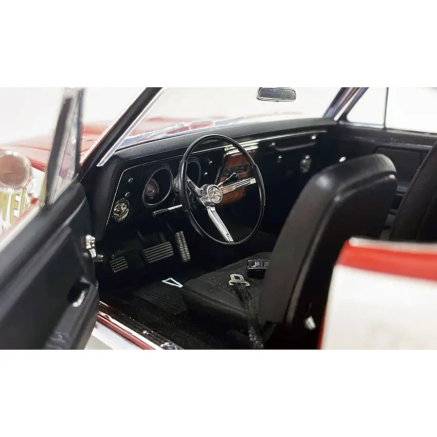 1968 Pontiac Firebird "First Ram Air II - Weidner Pontiac" White and Red with Stripes Limited Edition to 306 pieces Worldwide 1/18 Diecast Model Car by ACME