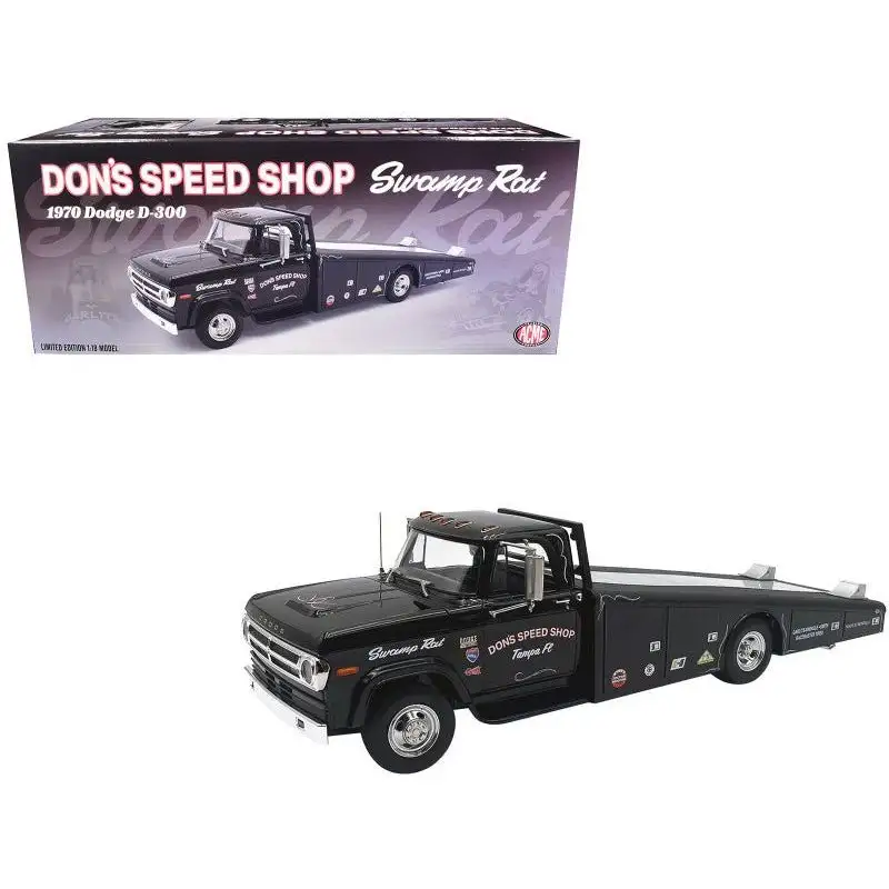 1970 Dodge D-300 Ramp Truck Black "Don's Speed Shop" Limited Edition to 300 pieces Worldwide 1/18 Diecast Model Car by ACME