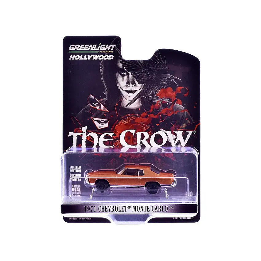 1971 Chevrolet Monte Carlo Orange Metallic "The Crow" (1994) Movie "Hollywood Series" Release 43 1/64 Diecast Model Car by Greenlight