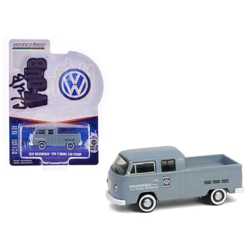 1978 Volkswagen Type 2 Double Cab Pickup Truck "Volkswagen Service" Gray "Club Vee-Dub" Series 20 1/64 Diecast Model Car by Greenlight