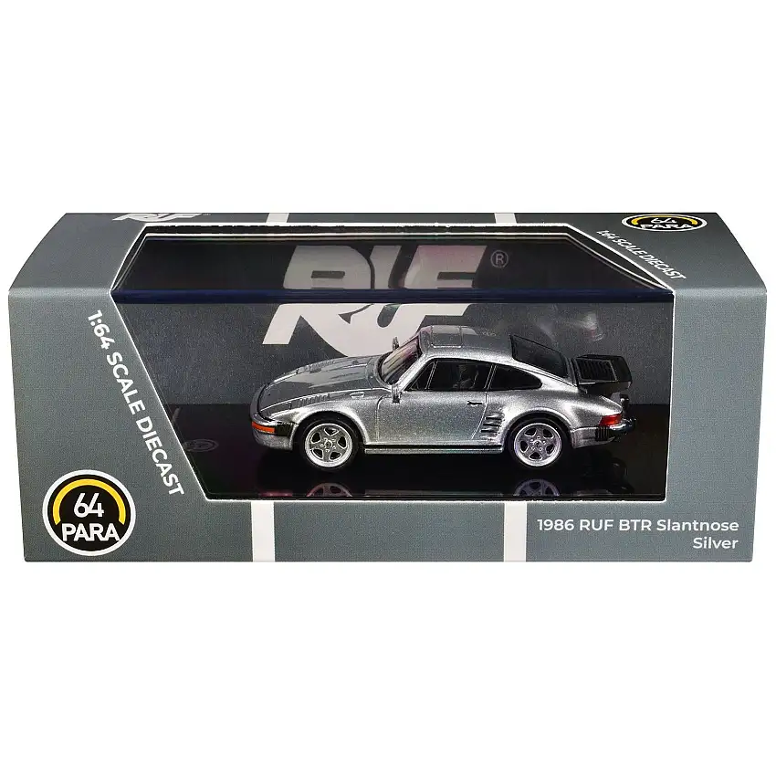 1986 RUF BTR Slantnose Silver Metallic 1/64 Diecast Model Car by Paragon Models