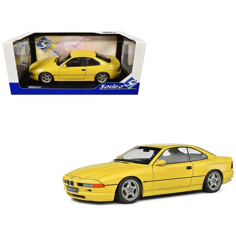 1990 BMW 850 (E31) CSI Dakar Yellow 1/18 Diecast Model Car by Solido