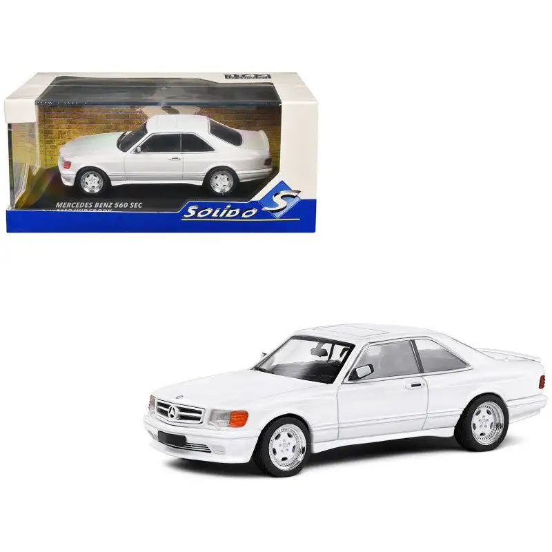 1990 Mercedes-Benz 560 SEC AMG WideBody Classic White 1/43 Diecast Model Car by Solido