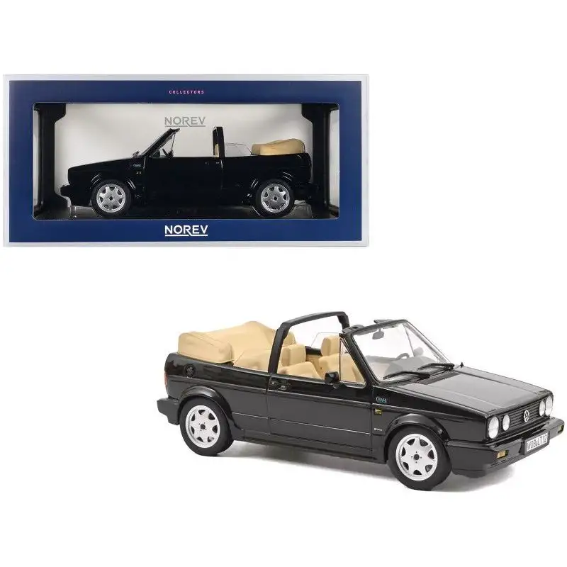 1992 Volkswagen Golf Cabriolet Black 1/18 Diecast Model Car by Norev