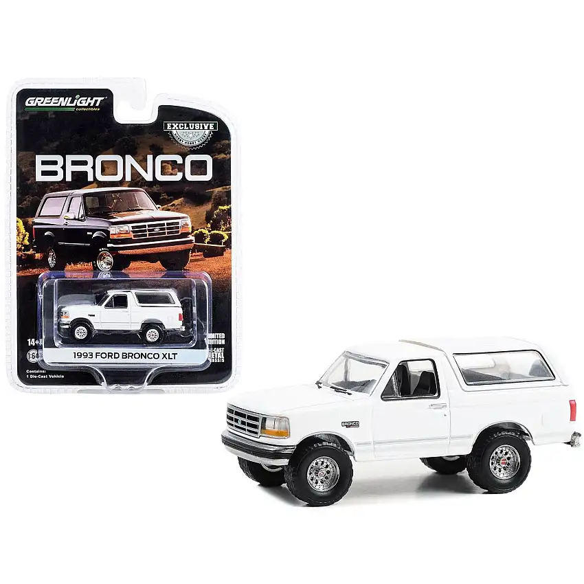 1993 Ford Bronco XLT Oxford White "Hobby Exclusive" Series 1/64 Diecast Model Car by Greenlight