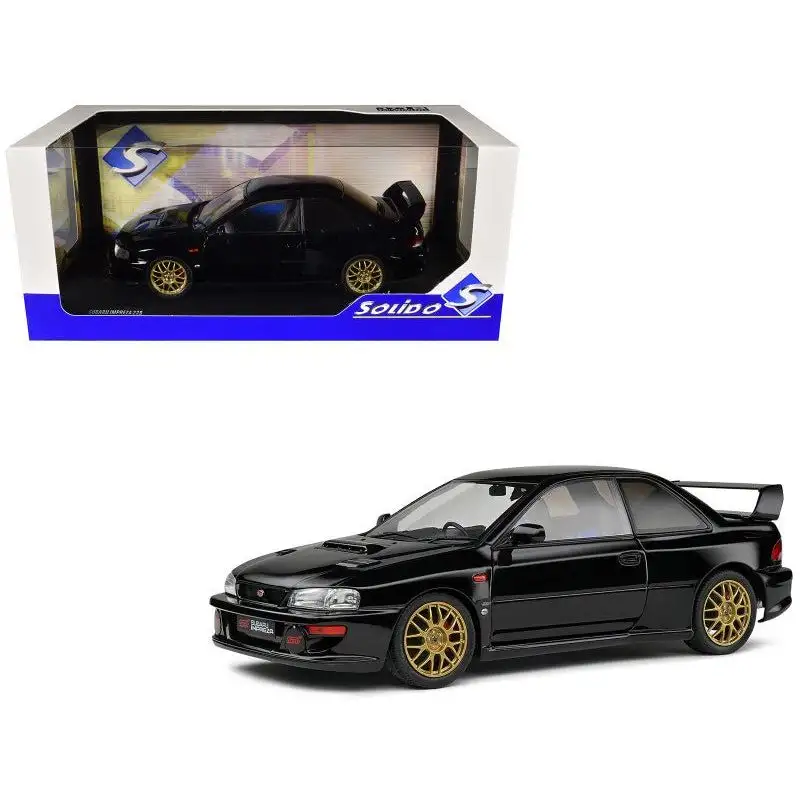 1998 Subaru Impreza 22B RHD (Right Hand Drive) Black with Gold Wheels 1/18 Diecast Model Car by Solido