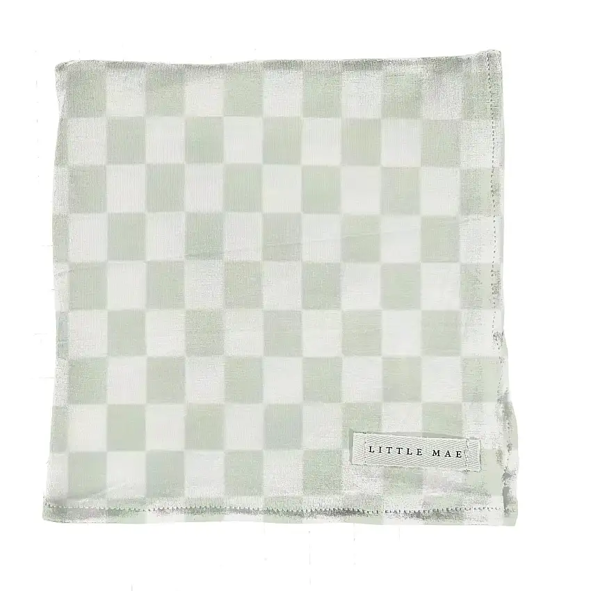 Leaf Green & White Checkered Stretch Swaddle
