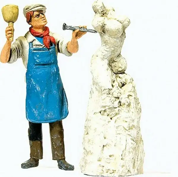 Preiser 44901 G Scale Working People -- Sculptor Working on Sculpture