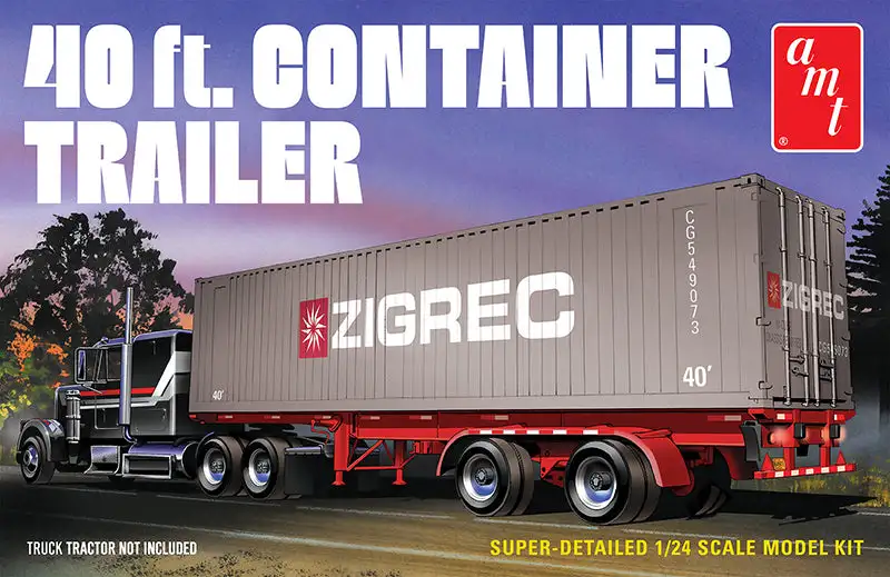 AMT 1196 1/24 Scale 40' Semi Container Trailer
