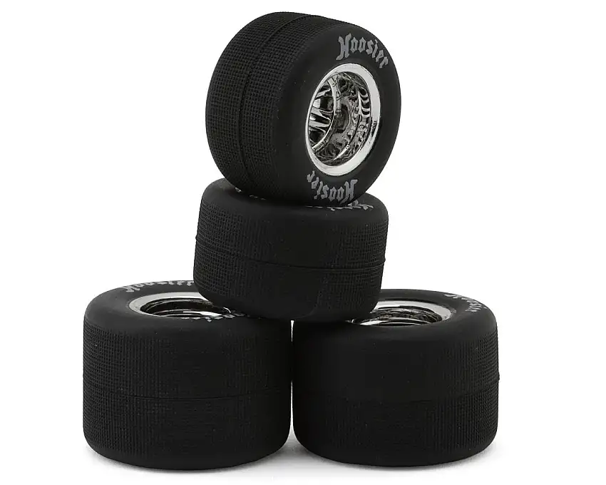 1RC Racing Pre-Mounted 1/18 Super Modified Hoosier Tires (Chrome) (4) (F/R) (Standard)