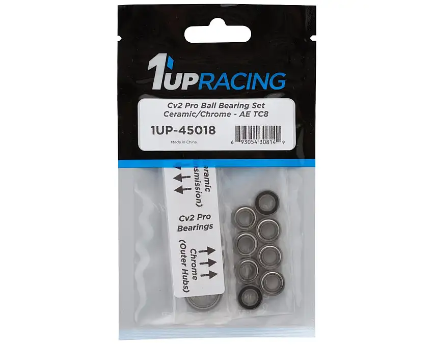 1UP Racing Associated TC8 Cv2 Pro Ball Bearing Set (Ceramic/Chrome) (14)