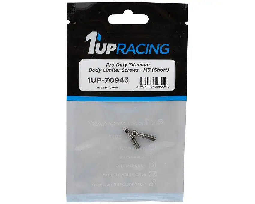 1UP Racing Titanium Pro Duty Body Limiter Screws (3mm Short) (2) (ARC A10)
