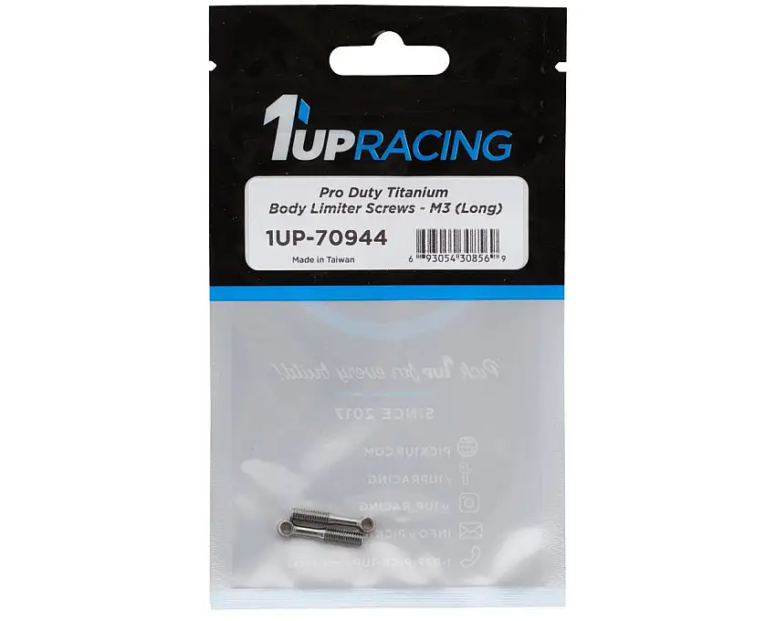 1UP Racing Titanium Pro Duty Body Limiter Screws (3mm Long) (2) (XRAY X4/AE TC8)