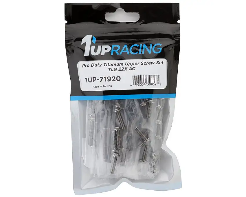 1UP Racing TLR 22X AC Pro Duty Titanium Upper Screw Set (Silver) (68)