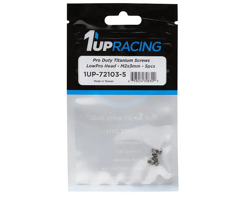 1UP Racing Titanium Pro Duty LowPro Head Screws (5) (2x3mm)