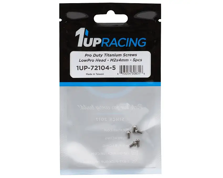 1UP Racing Titanium Pro Duty LowPro Head Screws (5) (2x4mm)